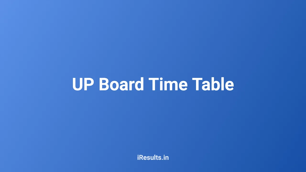 UP Board Time Table